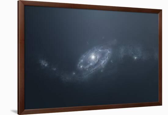 Distant Galaxy Visible from Space Station Sent in Outer Space-Stocktrek Images-Framed Art Print