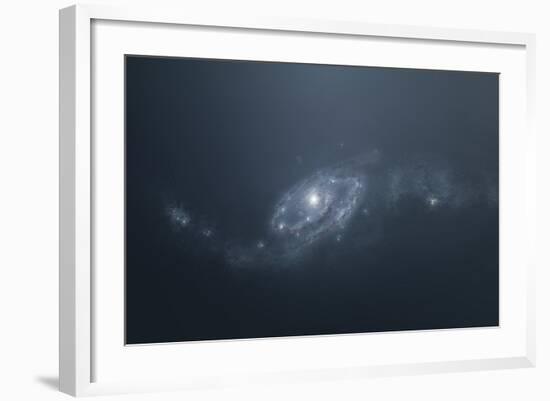 Distant Galaxy Visible from Space Station Sent in Outer Space-Stocktrek Images-Framed Art Print