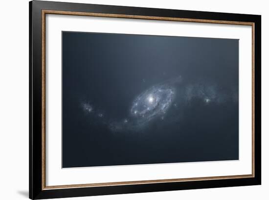 Distant Galaxy Visible from Space Station Sent in Outer Space-Stocktrek Images-Framed Art Print