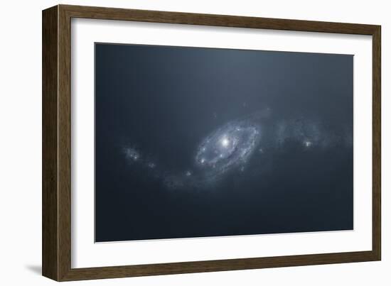 Distant Galaxy Visible from Space Station Sent in Outer Space-Stocktrek Images-Framed Art Print