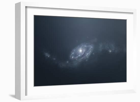 Distant Galaxy Visible from Space Station Sent in Outer Space-Stocktrek Images-Framed Art Print