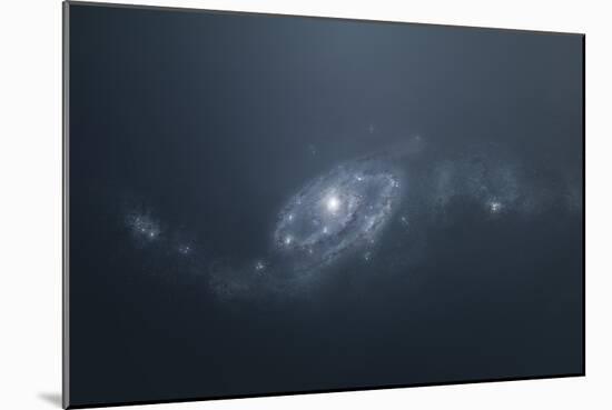 Distant Galaxy Visible from Space Station Sent in Outer Space-Stocktrek Images-Mounted Premium Giclee Print