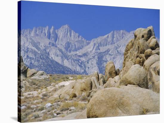 Distant Granite Peaks of Mount Whitney (4416M), Sierra Nevada, California, USA-Anthony Waltham-Stretched Canvas