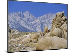 Distant Granite Peaks of Mount Whitney (4416M), Sierra Nevada, California, USA-Anthony Waltham-Mounted Photographic Print