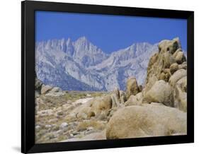 Distant Granite Peaks of Mount Whitney (4416M), Sierra Nevada, California, USA-Anthony Waltham-Framed Photographic Print