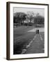 Distant of Mathematicians Albert Einstein and Kurt Godel Taking a Walk-Leonard Mccombe-Framed Premium Photographic Print