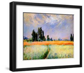 Distant Poplars-Claude Monet-Framed Giclee Print