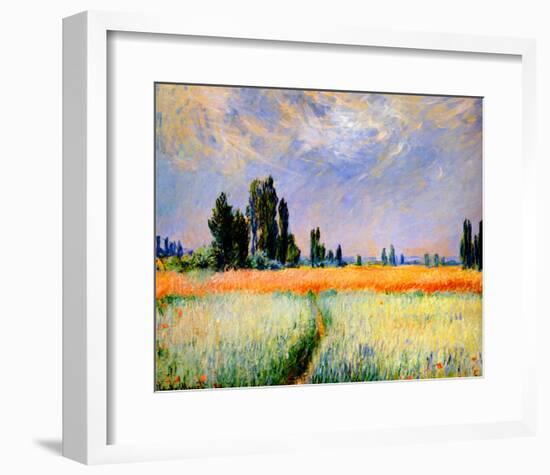 Distant Poplars-Claude Monet-Framed Giclee Print