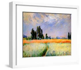 Distant Poplars-Claude Monet-Framed Giclee Print