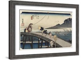 Distant View of Akiba Mountain, Kakegawa, C. 1833-Utagawa Hiroshige-Framed Giclee Print