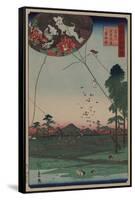 Distant View of Akiba of Enshu: Kites of Fukuroi (Enshu? Akiba Enkei Fukuroi No Tako)-Ando Hiroshige-Framed Stretched Canvas