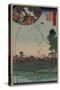 Distant View of Akiba of Enshu: Kites of Fukuroi (Enshu? Akiba Enkei Fukuroi No Tako)-Ando Hiroshige-Stretched Canvas