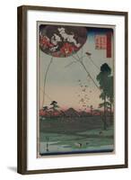 Distant View of Akiba of Enshu: Kites of Fukuroi (Enshu? Akiba Enkei Fukuroi No Tako)-Ando Hiroshige-Framed Art Print