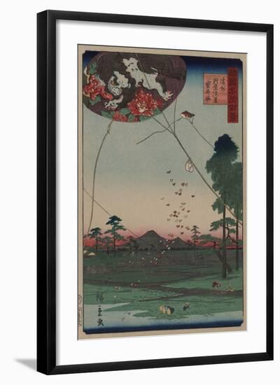 Distant View of Akiba of Enshu: Kites of Fukuroi (Enshu? Akiba Enkei Fukuroi No Tako)-Ando Hiroshige-Framed Art Print