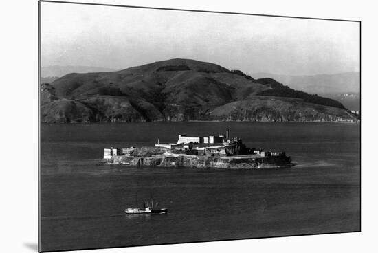 Distant View of Alcatraz Island - San Francisco, CA-Lantern Press-Mounted Art Print