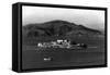 Distant View of Alcatraz Island - San Francisco, CA-Lantern Press-Framed Stretched Canvas