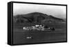 Distant View of Alcatraz Island - San Francisco, CA-Lantern Press-Framed Stretched Canvas