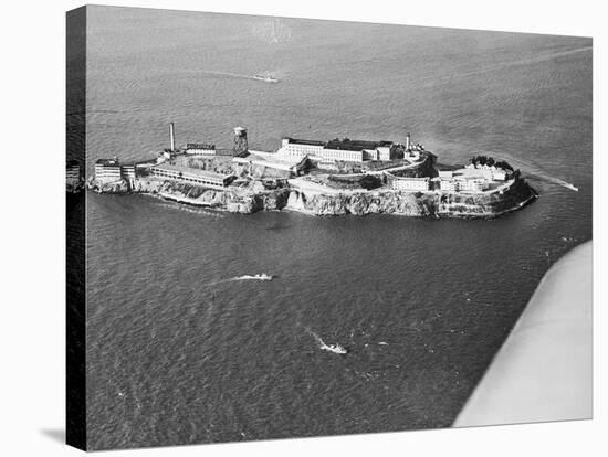 Distant View of Alcatraz Prison-null-Stretched Canvas