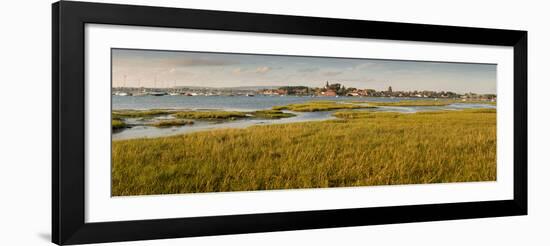 Distant View of Church at Bosham, Chichester Harbour at High Tide, West Sussex, England, UK, Europe-Giles Bracher-Framed Photographic Print