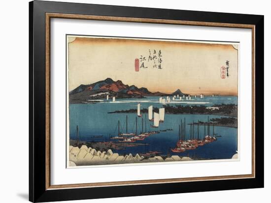 Distant View of Miho, Ejiri, C. 1833-Utagawa Hiroshige-Framed Giclee Print