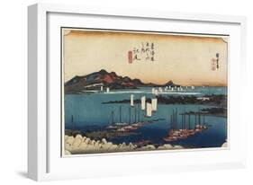 Distant View of Miho, Ejiri, C. 1833-Utagawa Hiroshige-Framed Giclee Print