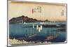 Distant View of Miho, Ejiri, C. 1833-Utagawa Hiroshige-Mounted Giclee Print
