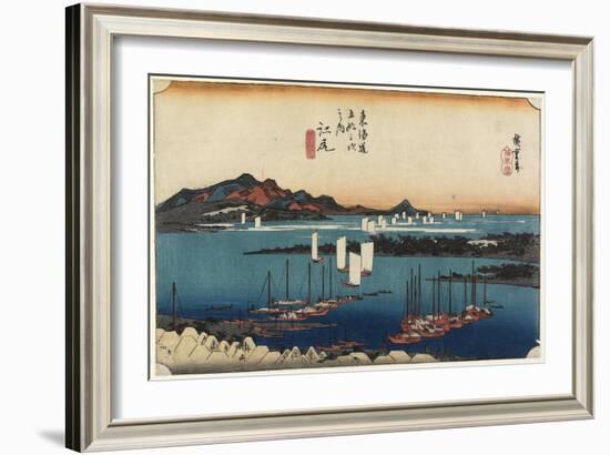 Distant View of Miho, Ejiri, C. 1833-Utagawa Hiroshige-Framed Giclee Print