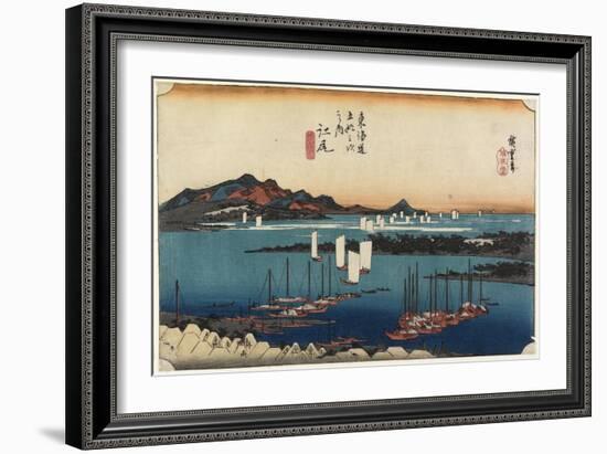 Distant View of Miho, Ejiri, C. 1833-Utagawa Hiroshige-Framed Giclee Print