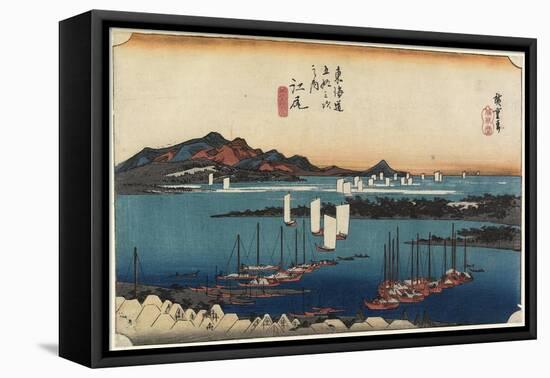 Distant View of Miho, Ejiri, C. 1833-Utagawa Hiroshige-Framed Stretched Canvas