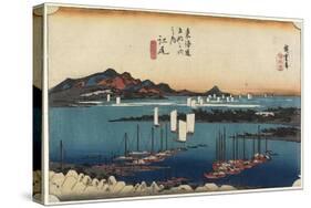 Distant View of Miho, Ejiri, C. 1833-Utagawa Hiroshige-Stretched Canvas