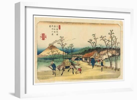 Distant View of Mount Asama from Urawa Station, Station 4 from the Series 'stytations of the Kiso…-Keisai Eisen-Framed Giclee Print
