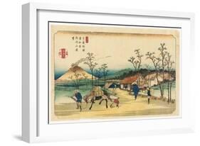 Distant View of Mount Asama from Urawa Station, Station 4 from the Series 'stytations of the Kiso…-Keisai Eisen-Framed Giclee Print