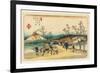 Distant View of Mount Asama from Urawa Station, Station 4 from the Series 'stytations of the Kiso…-Keisai Eisen-Framed Giclee Print