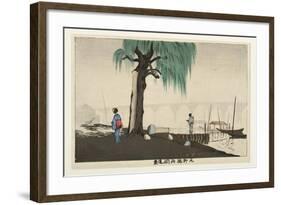 Distant View of Ryogoku from Motoyanagi Bridge, 1880-82-Kobayashi Kiyochika-Framed Giclee Print