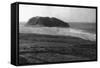 Distant View of the Point Sur Light Station - Point Sur, CA-Lantern Press-Framed Stretched Canvas