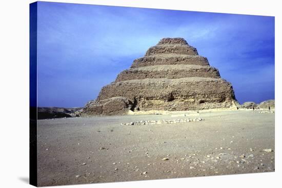 Distant View of the Step Pyramid of King Djoser (Zozer), Saqqara, Egypt, 3rd Dynasty, C2600 Bc-Imhotep-Stretched Canvas