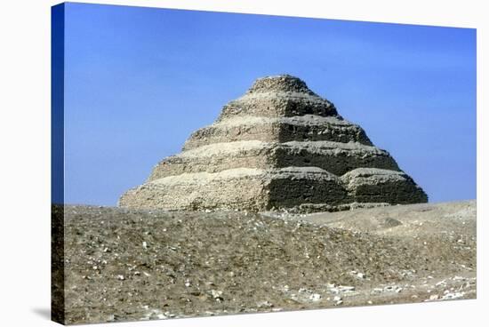 Distant View of the Step Pyramid of King Djoser (Zozer), Saqqara, Egypt, 3rd Dynasty, C2600 Bc-Imhotep-Stretched Canvas