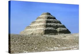 Distant View of the Step Pyramid of King Djoser (Zozer), Saqqara, Egypt, 3rd Dynasty, C2600 Bc-Imhotep-Stretched Canvas