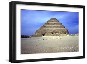 Distant View of the Step Pyramid of King Djoser (Zozer), Saqqara, Egypt, 3rd Dynasty, C2600 Bc-Imhotep-Framed Photographic Print