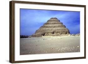 Distant View of the Step Pyramid of King Djoser (Zozer), Saqqara, Egypt, 3rd Dynasty, C2600 Bc-Imhotep-Framed Photographic Print