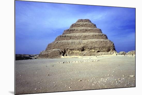 Distant View of the Step Pyramid of King Djoser (Zozer), Saqqara, Egypt, 3rd Dynasty, C2600 Bc-Imhotep-Mounted Photographic Print