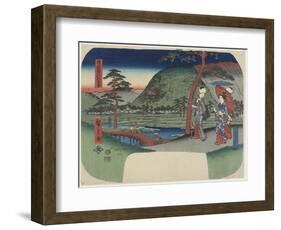 Distant View of Zozu Mountain in Sanuki Province, March 1856-Utagawa Hiroshige-Framed Giclee Print