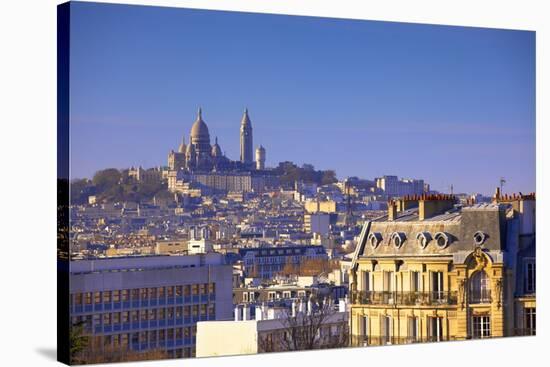 Distant View to Montmartre and Sacre Coeur, Paris, France, Europe-Neil-Stretched Canvas