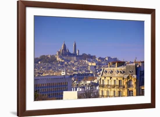 Distant View to Montmartre and Sacre Coeur, Paris, France, Europe-Neil-Framed Photographic Print