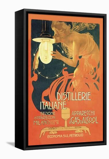 Distillerie Italiane (Italian Distillery)-Leopoldo Metlicovitz-Framed Stretched Canvas