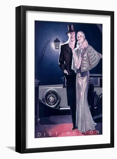 "Distinction", Advertisement for Dunlop Reinforced Tyres from 'The Sphere', March 18th 1933-null-Framed Giclee Print