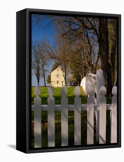 Distinctive Fence of Shaker Village of Pleasant Hill, Kentucky, USA-Adam Jones-Framed Stretched Canvas