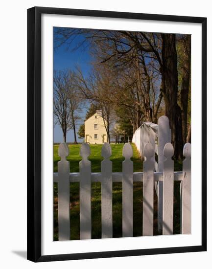 Distinctive Fence of Shaker Village of Pleasant Hill, Kentucky, USA-Adam Jones-Framed Premium Photographic Print