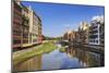 Distinctive historic colourful arcaded houses and Onyar River, Girona, Girona Province, Catalonia, -Eleanor Scriven-Mounted Photographic Print