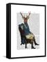 Distinguished Deer Full-Fab Funky-Framed Stretched Canvas